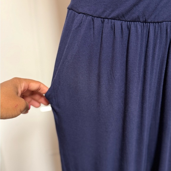 Active USA Navy Blue Strapless Stretch Jumpsuit size Medium NWT - Picture 4 of 6